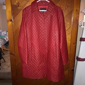 NEIMAN Marcus brand new red leather coat
